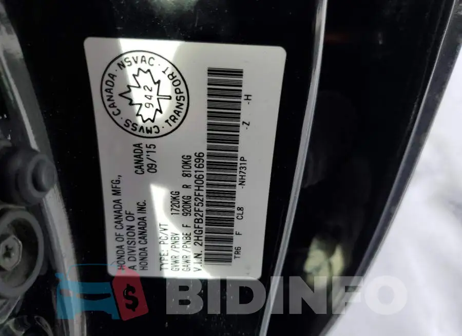2HGFB2F52FH061696 Photo# 12