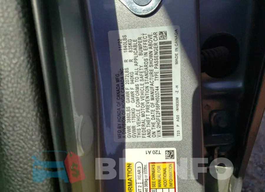 2HGFE2F56PH503744 Photo# 12
