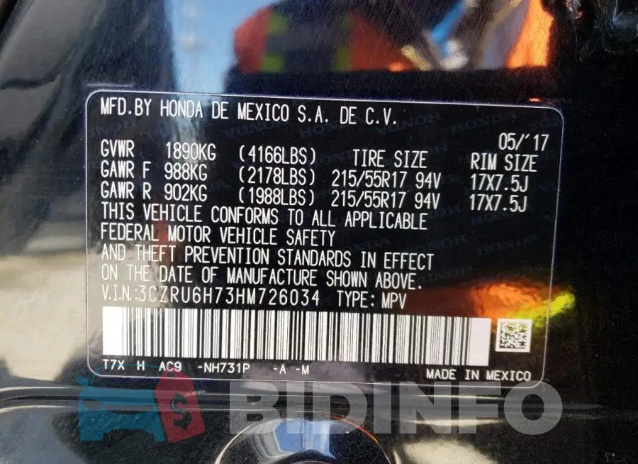 3CZRU6H73HM726034 Photo# 12
