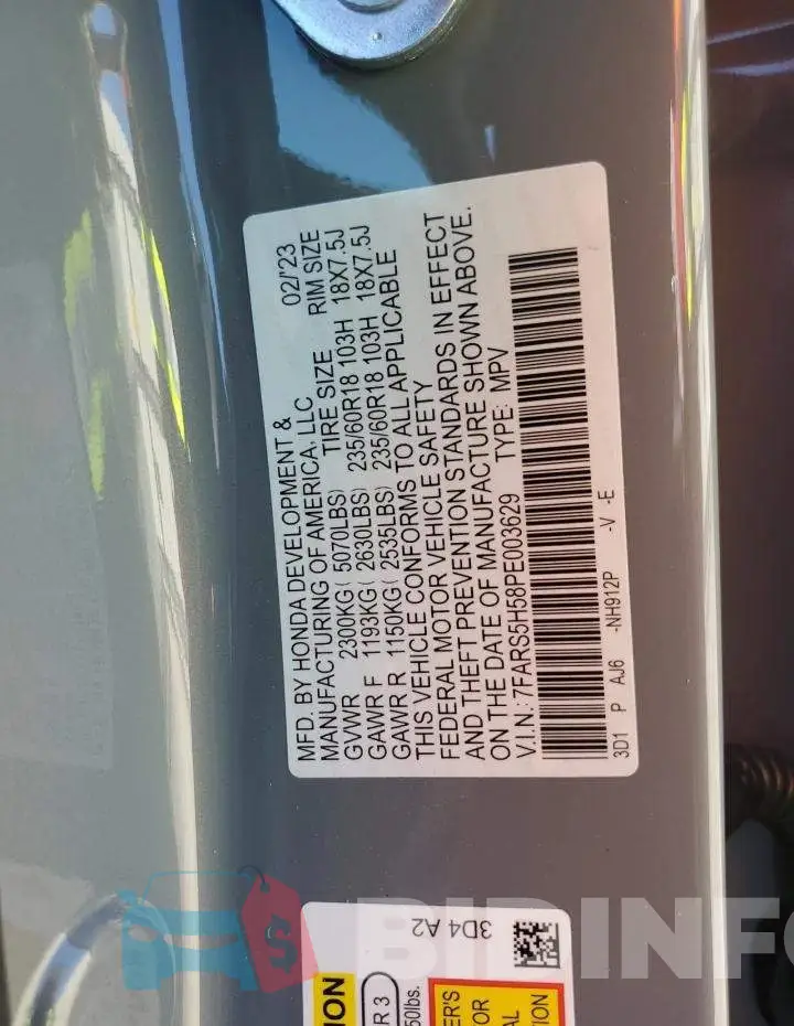 7FARS5H58PE003629 Photo# 14