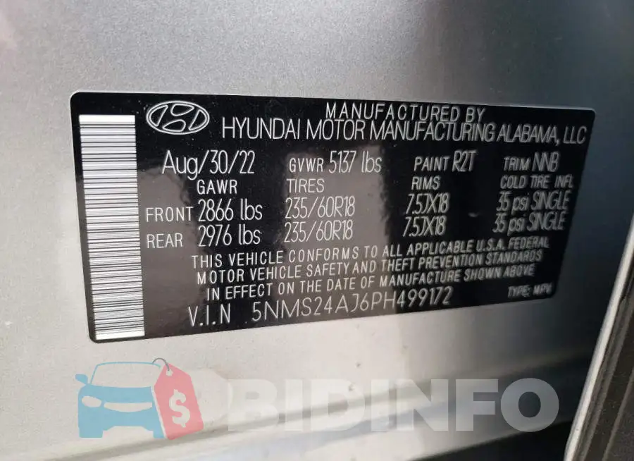 5NMS24AJ6PH499172 Photo# 13