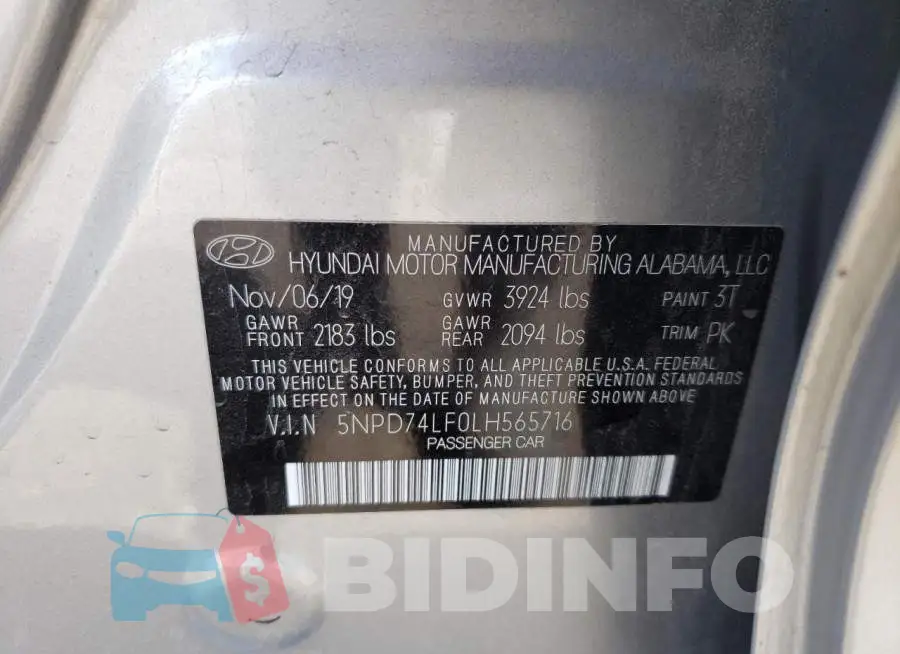 5NPD74LF0LH565716 Photo# 12
