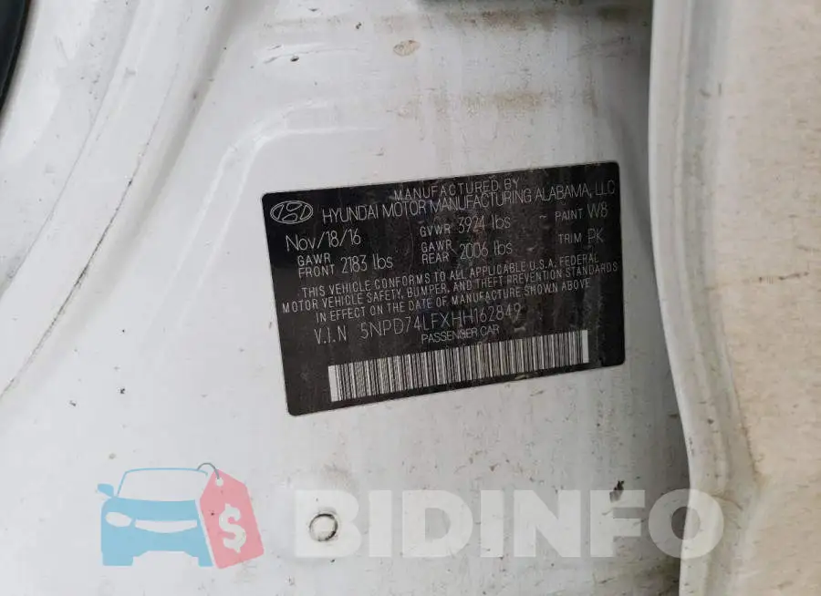 5NPD74LFXHH162849 Photo# 12
