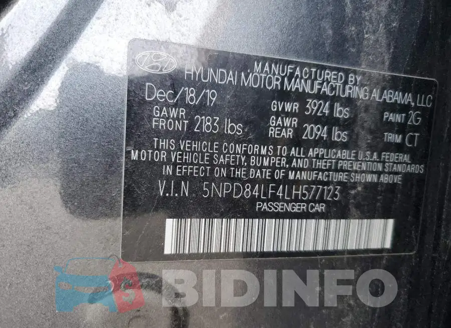 5NPD84LF4LH577123 Photo# 12