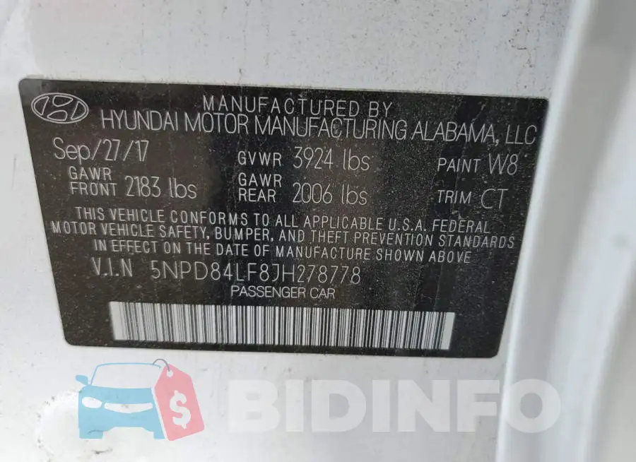 5NPD84LF8JH278778 Photo# 12