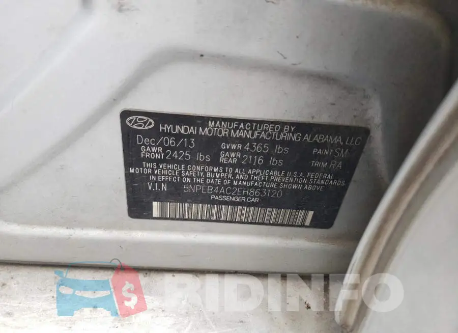5NPEB4AC2EH863120 Photo# 12