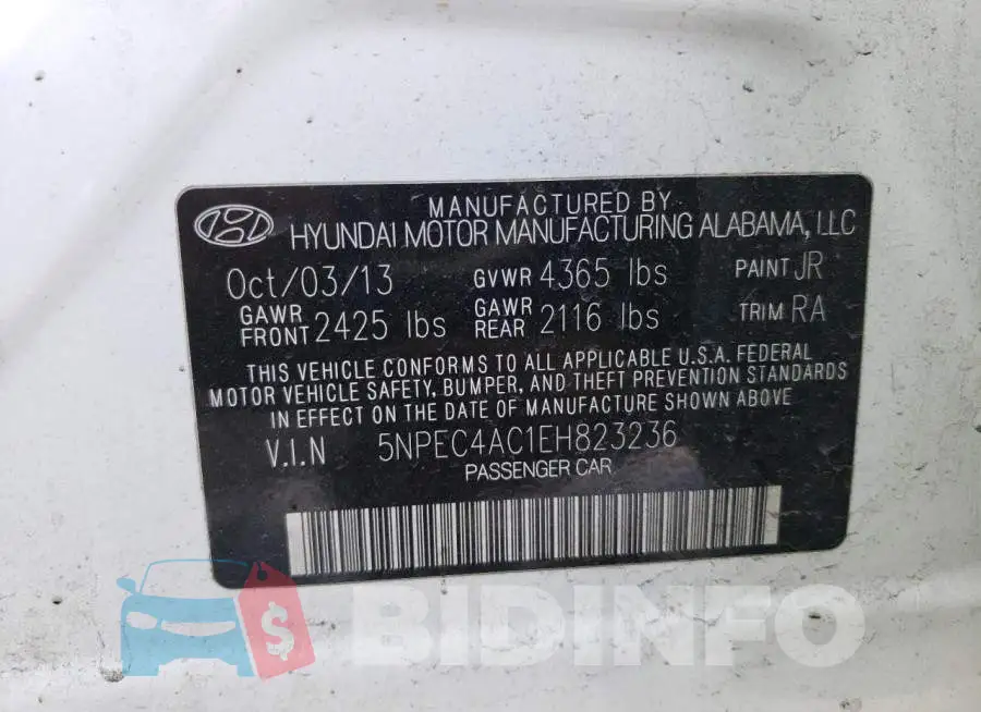 5NPEC4AC1EH823236 Photo# 12