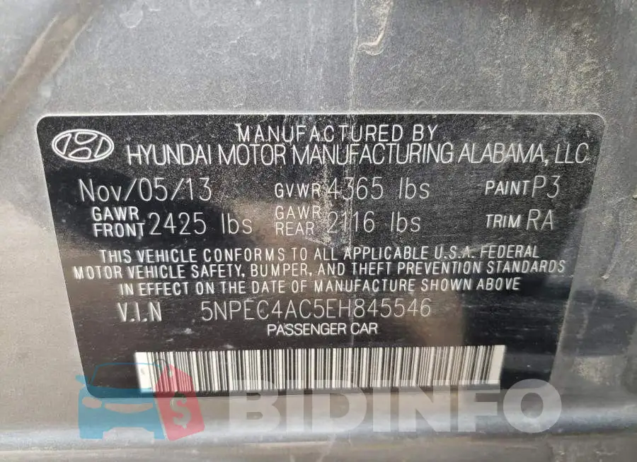 5NPEC4AC5EH845546 Photo# 13