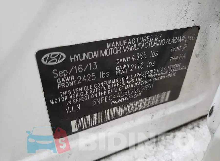 5NPEC4ACXEH812851 Photo# 10