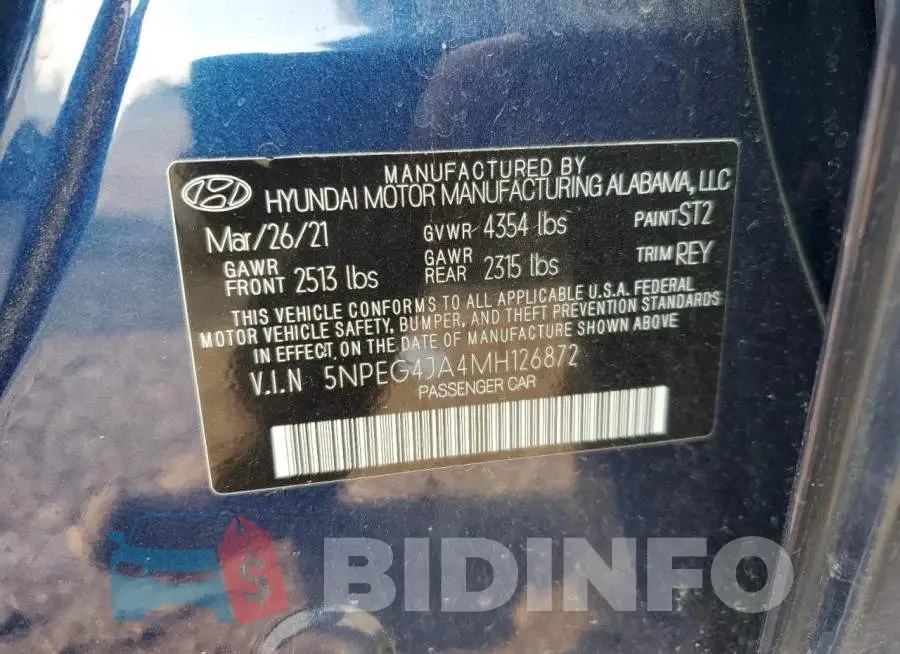 5NPEG4JA4MH126872 Photo# 12