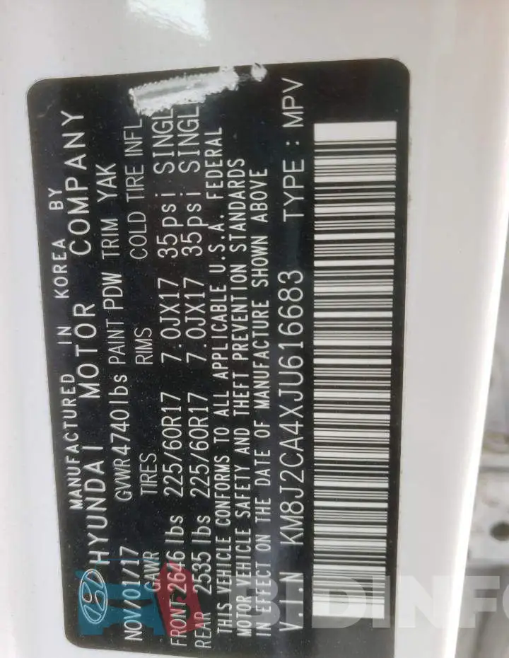 KM8J2CA4XJU616683 Photo# 14