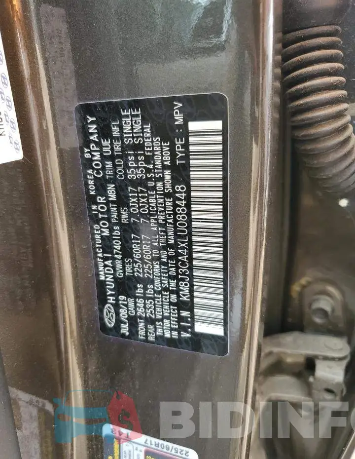 KM8J3CA4XLU088448 Photo# 13
