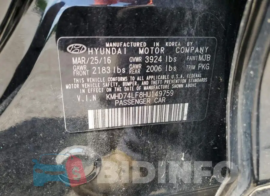 KMHD74LF8HU149759 Photo# 12