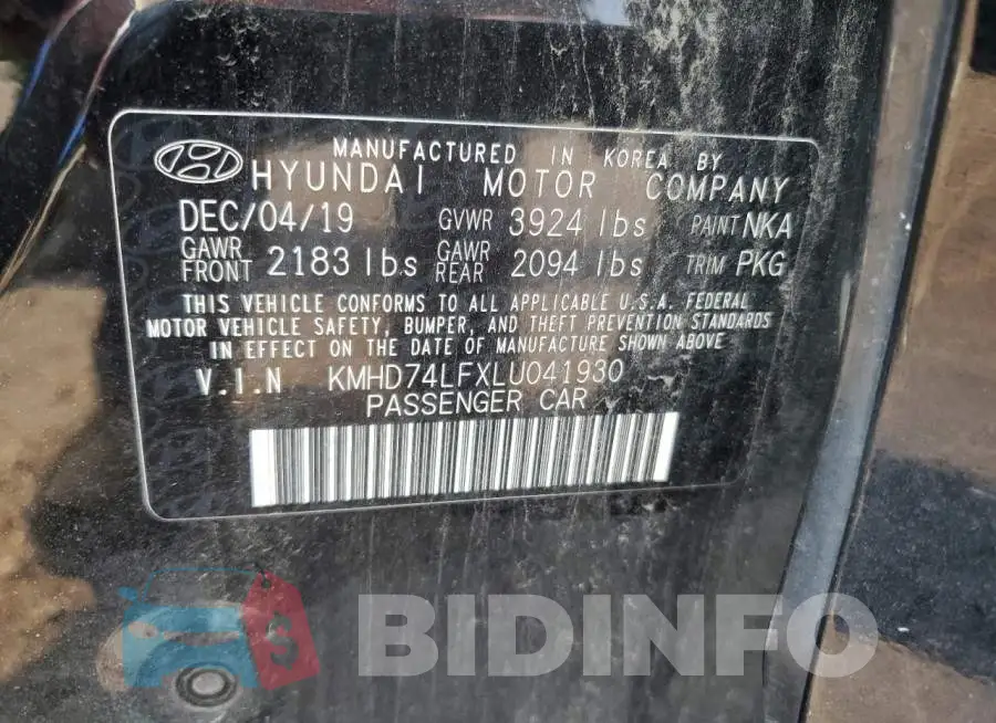 KMHD74LFXLU041930 Photo# 13