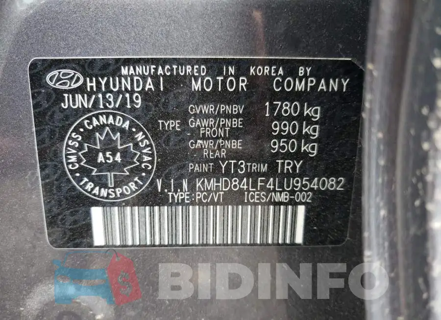 KMHD84LF4LU954082 Photo# 13