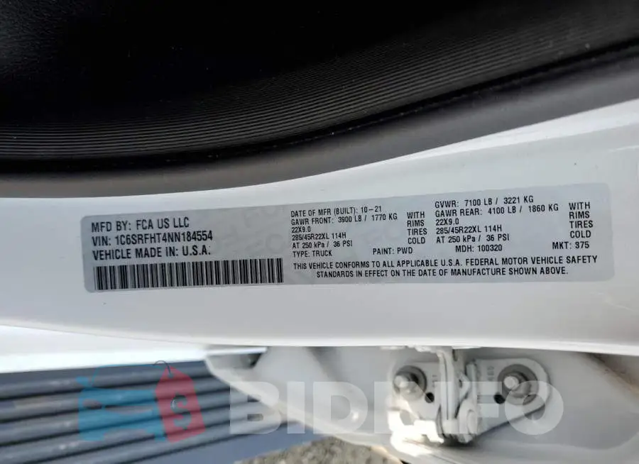 1C6SRFHT4NN184554 Photo# 12