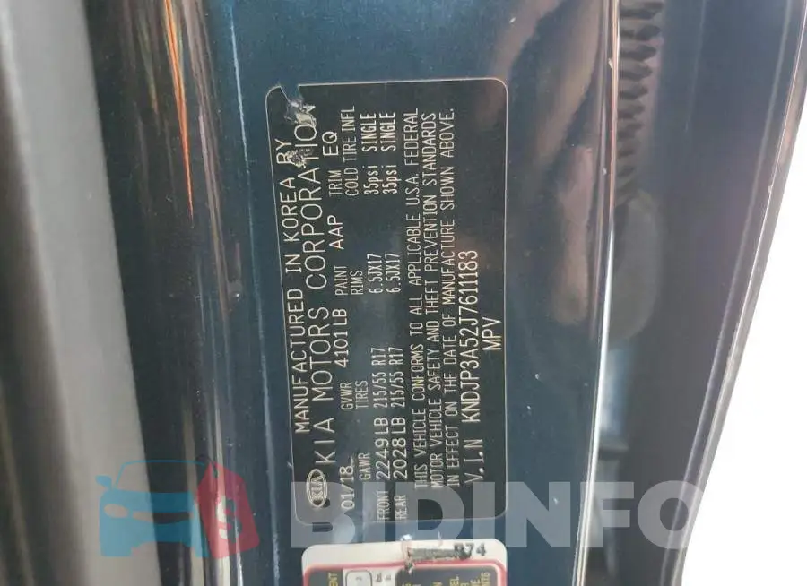 KNDJP3A52J7611183 Photo# 13