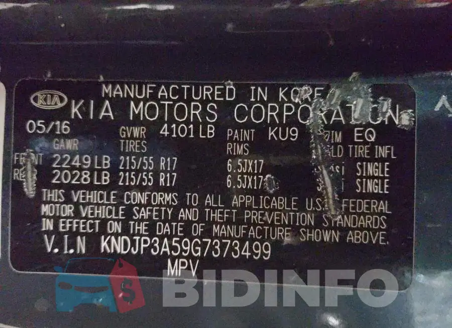 KNDJP3A59G7373499 Photo# 12