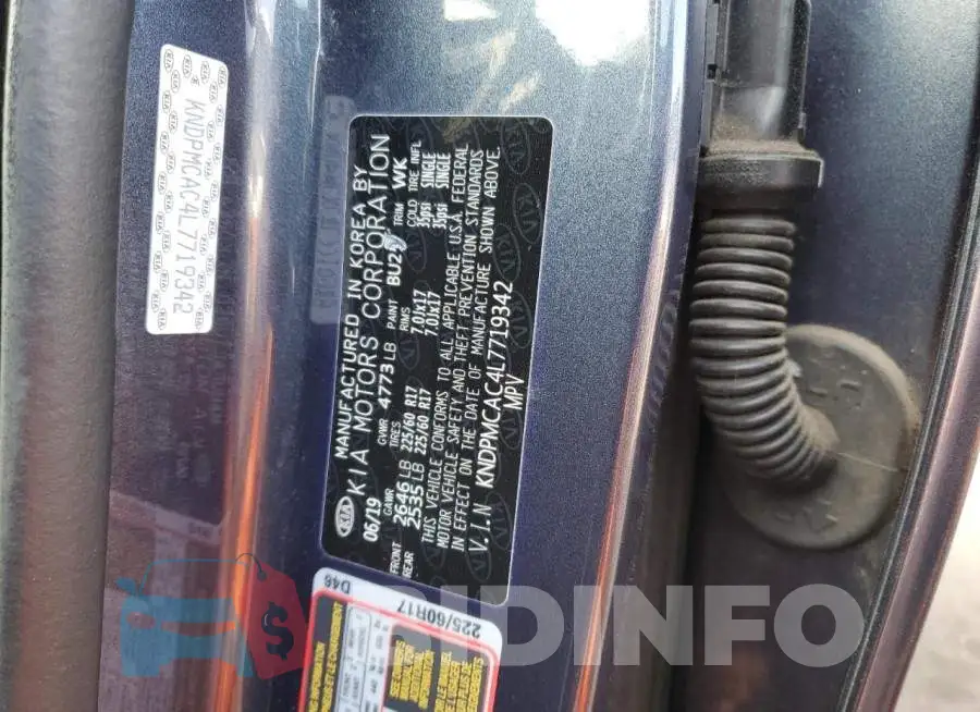 KNDPMCAC4L7719342 Photo# 12