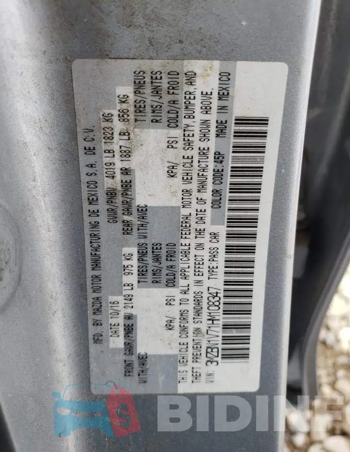 3MZBN1V71HM108347 Photo# 13