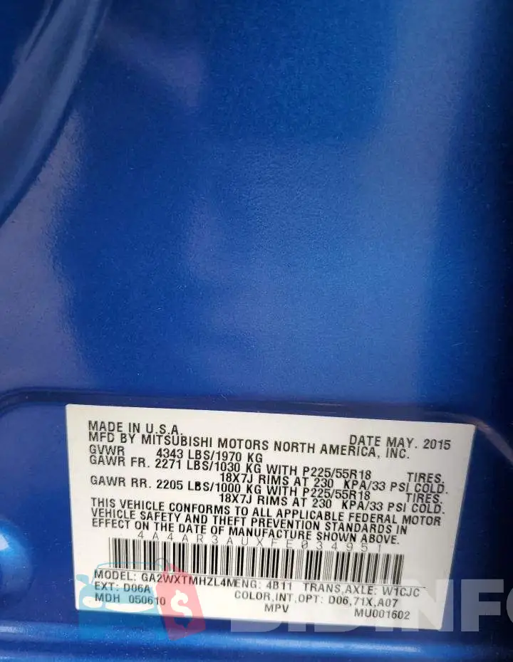 4A4AR3AUXFE034951 Photo# 12