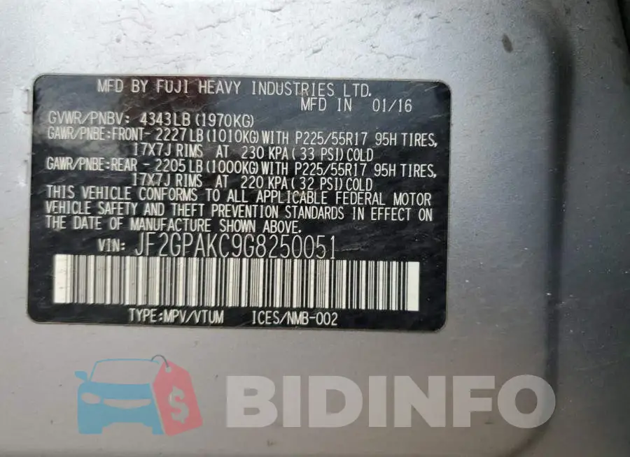 JF2GPAKC9G8250051 Photo# 12