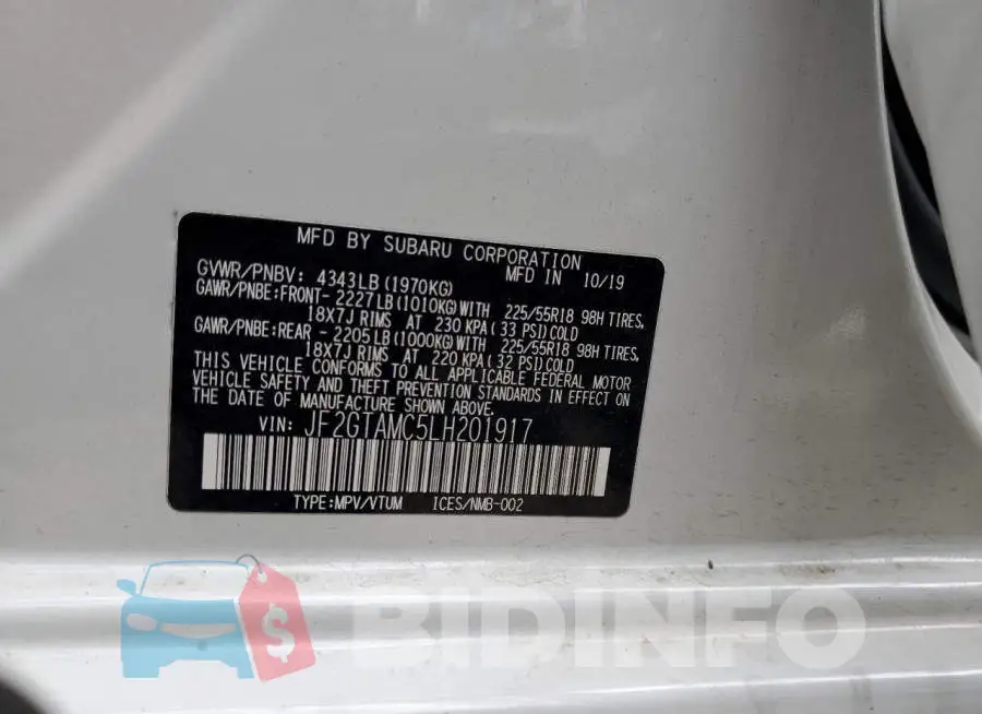 JF2GTAMC5LH201917 Photo# 14