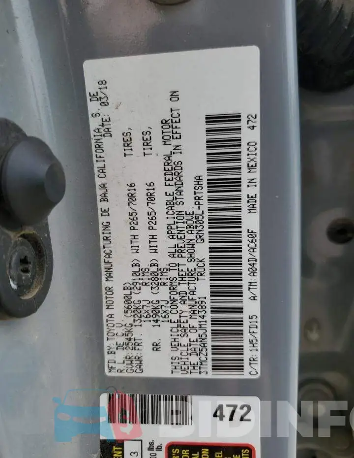 3TMCZ5AN5JM143891 Photo# 12