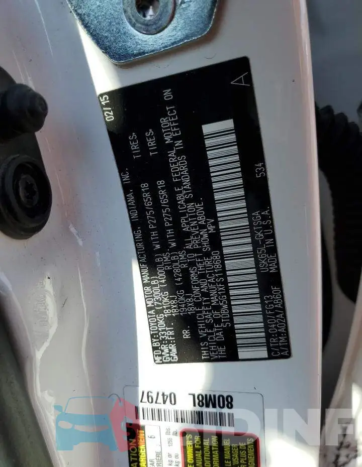 5TDBW5G1XFS118680 Photo# 13