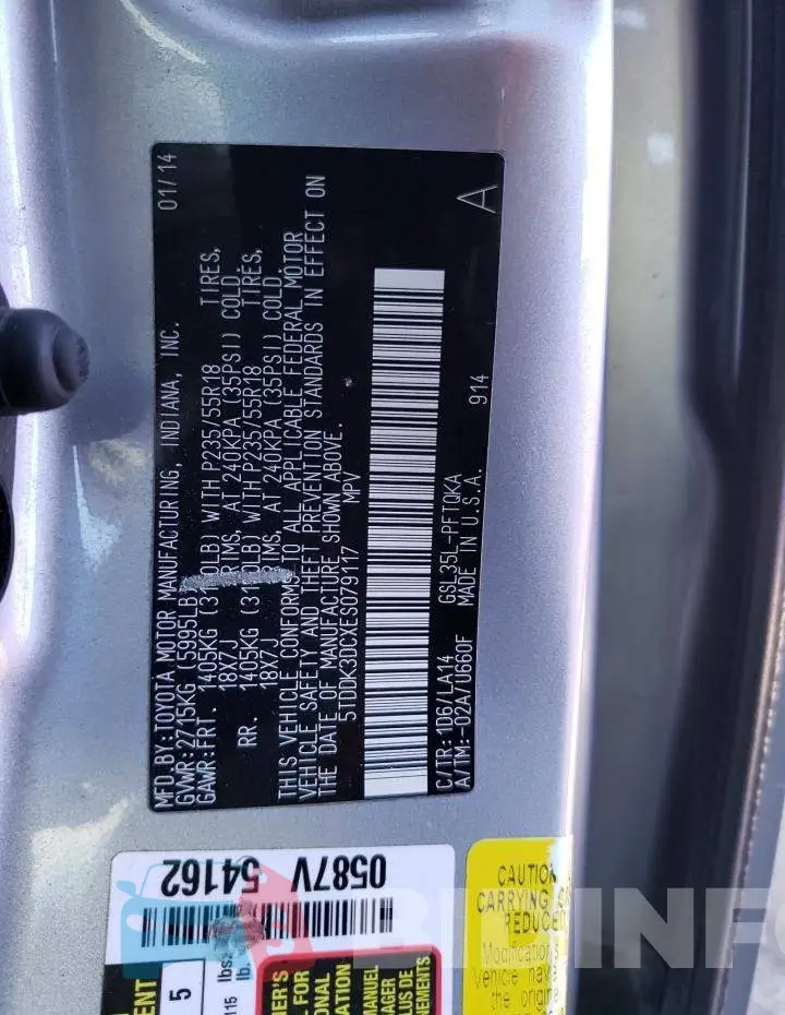 5TDDK3DCXES079117 Photo# 13