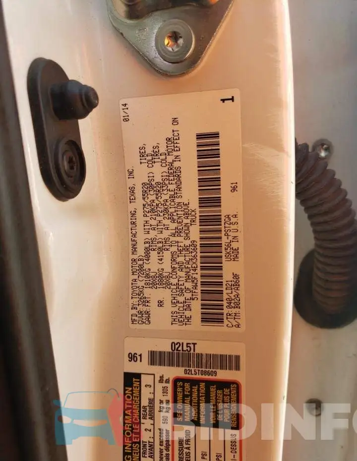 5TFAW5F14EX363609 Photo# 12