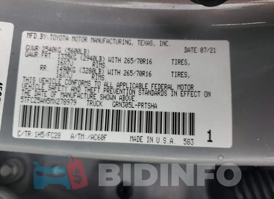 5TFCZ5AN5MX278979 Photo# 12