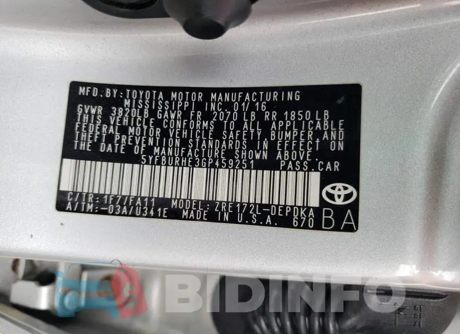5YFBURHE3GP459251 Photo# 12