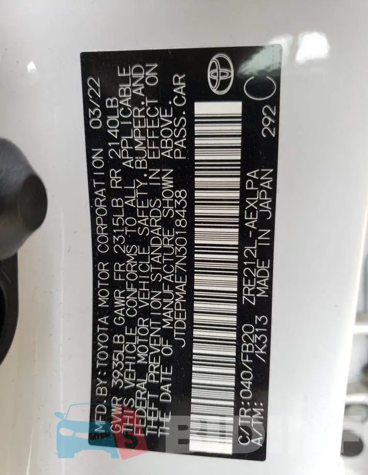 JTDEPMAE7N3018438 Photo# 12