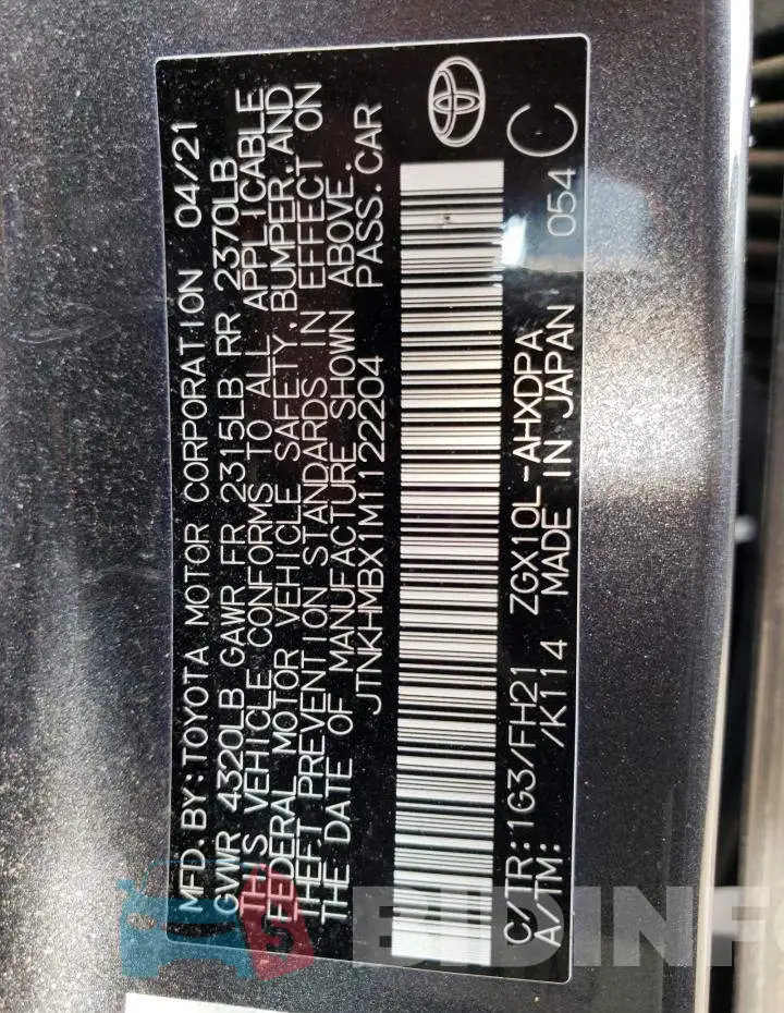JTNKHMBX1M1122204 Photo# 13