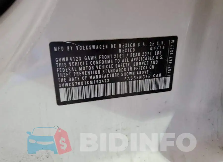 3VWC57BU1KM193473 Photo# 12