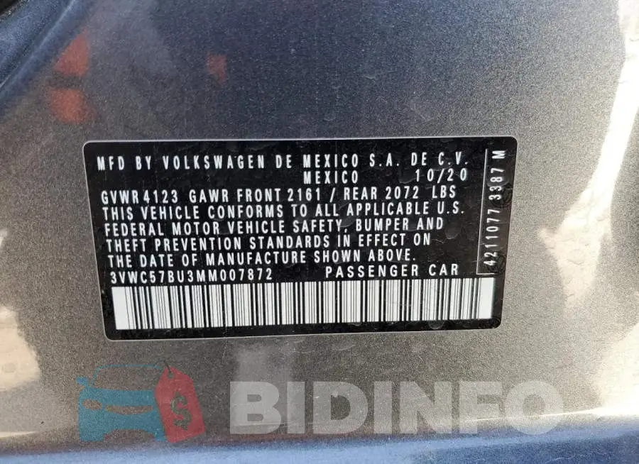 3VWC57BU3MM007872 Photo# 13