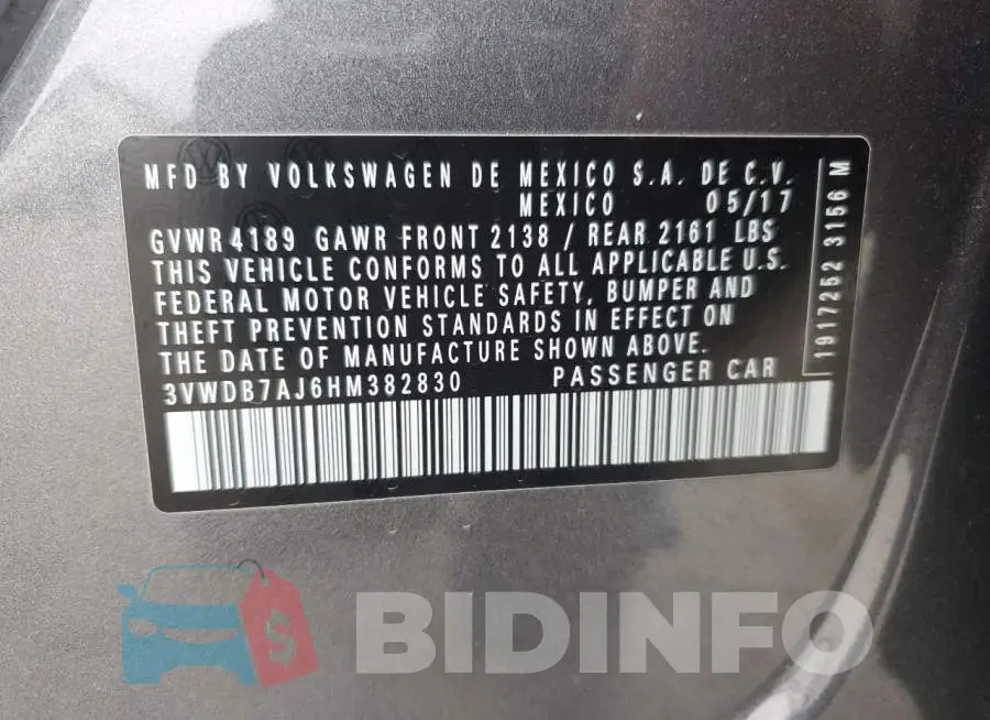 3VWDB7AJ6HM382830 Photo# 12