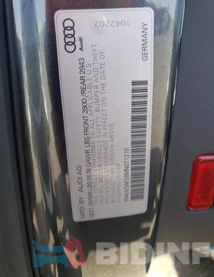 WAUV2AF26MN071210 Photo# 12