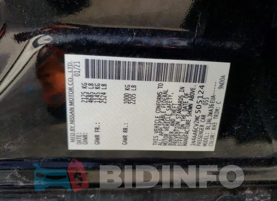 1N4AA6CV2MC505124 Photo# 12