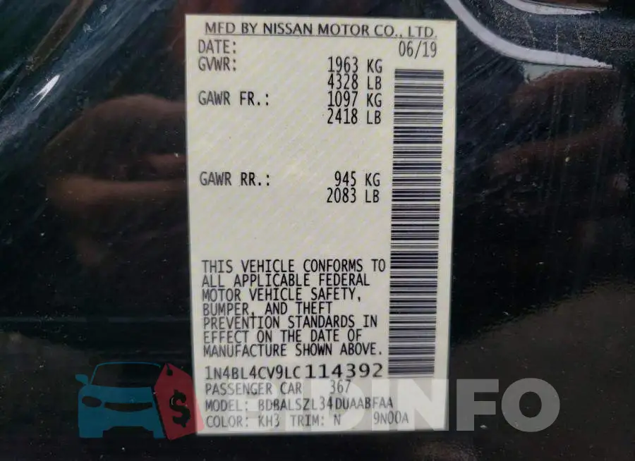 1N4BL4CV9LC114392 Photo# 12