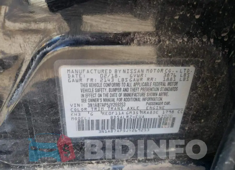 3N1AB7AP5JY269253 Photo# 14