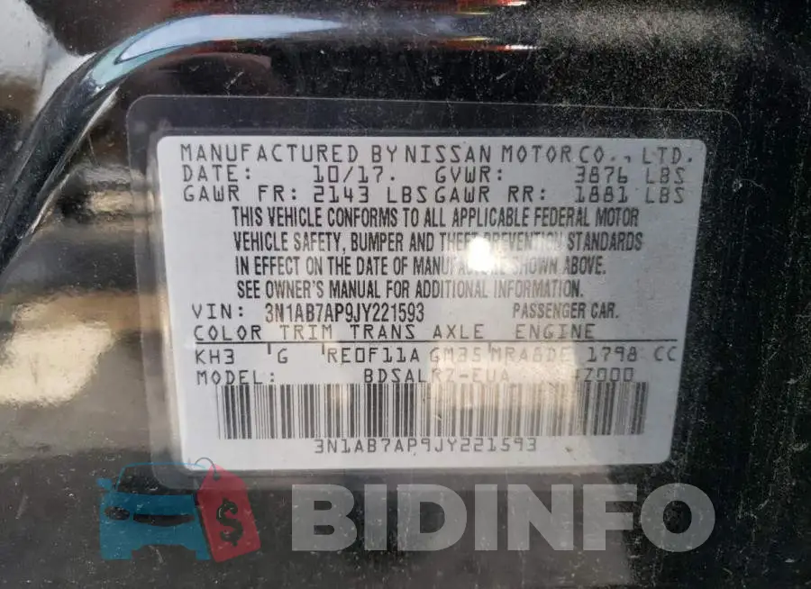 3N1AB7AP9JY221593 Photo# 13
