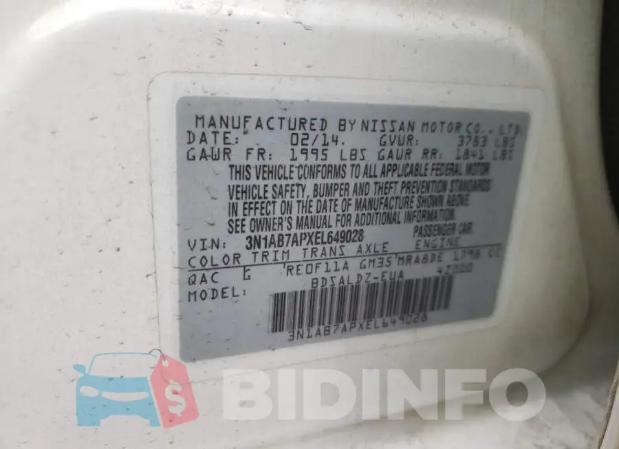 3N1AB7APXEL649028 Photo# 12