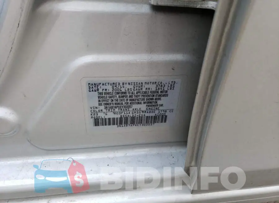 3N1AB7APXEY302057 Photo# 12
