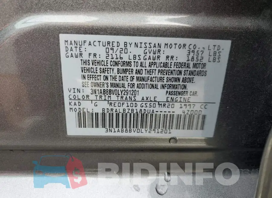 3N1AB8BV0LY291201 Photo# 13