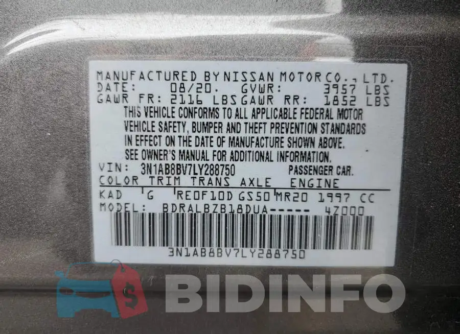 3N1AB8BV7LY288750 Photo# 12