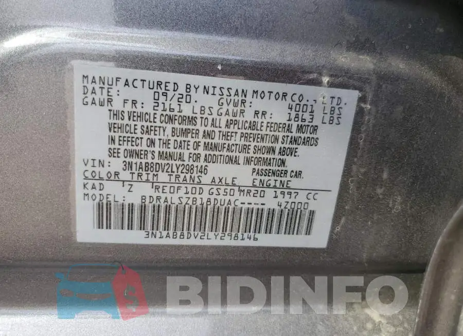 3N1AB8DV2LY298146 Photo# 12