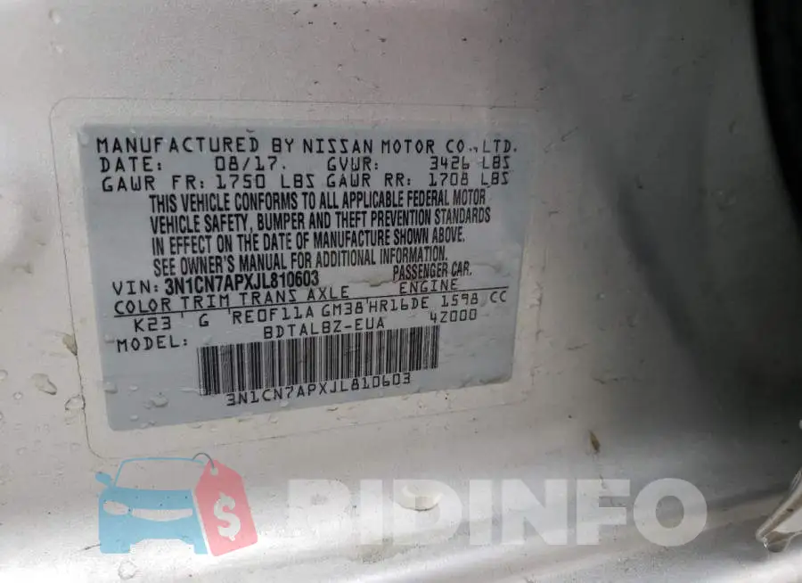 3N1CN7APXJL810603 Photo# 12