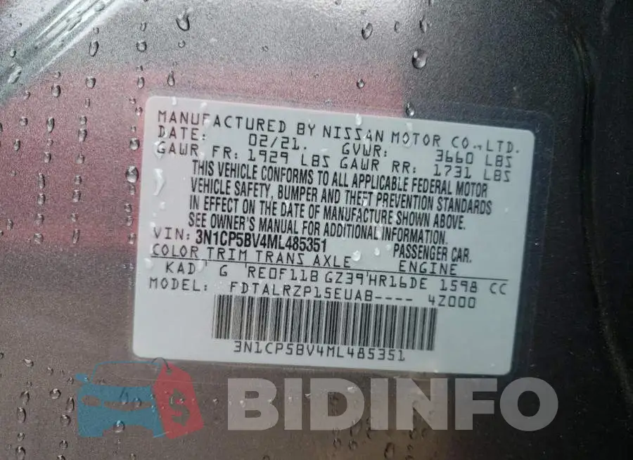 3N1CP5BV4ML485351 Photo# 13